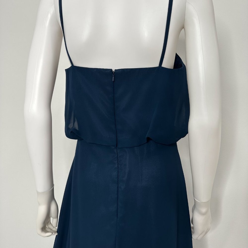 Abby Paris by Lucci Lu Blouson Chiffon Maxi Gown Bridesmaid Dress 93062 in Navy - Picture 12 of 17